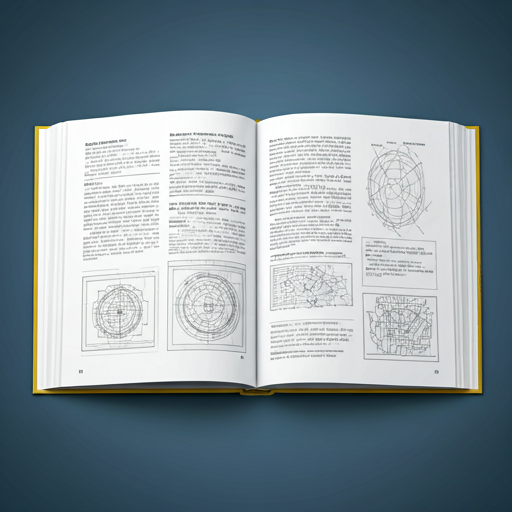 Open booklet showing pages of complex architectural diagrams and technical standards